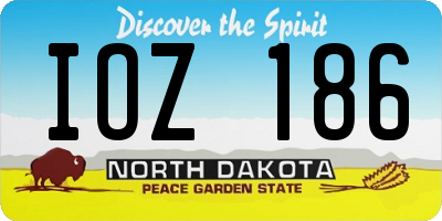 ND license plate IOZ186