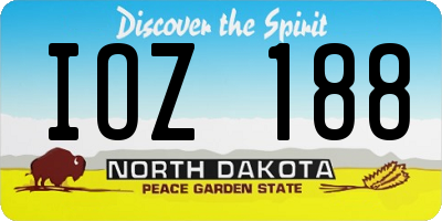ND license plate IOZ188