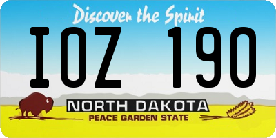 ND license plate IOZ190