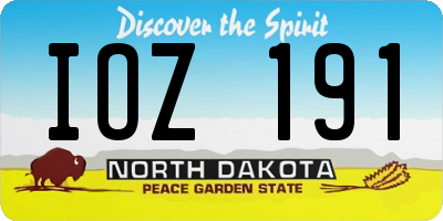 ND license plate IOZ191