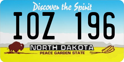ND license plate IOZ196