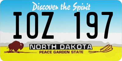 ND license plate IOZ197