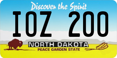 ND license plate IOZ200