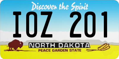 ND license plate IOZ201