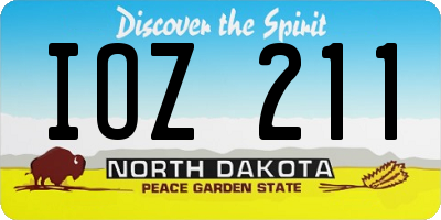 ND license plate IOZ211