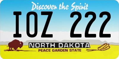 ND license plate IOZ222