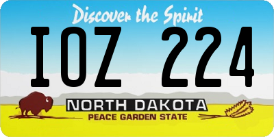 ND license plate IOZ224