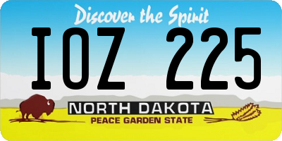 ND license plate IOZ225