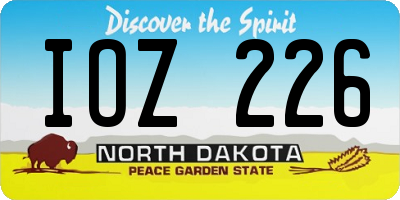 ND license plate IOZ226