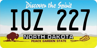 ND license plate IOZ227