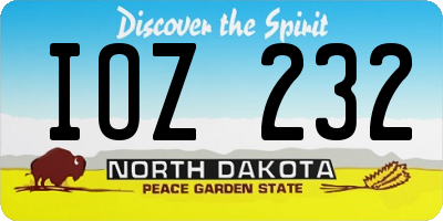 ND license plate IOZ232