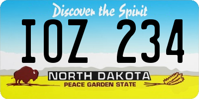 ND license plate IOZ234