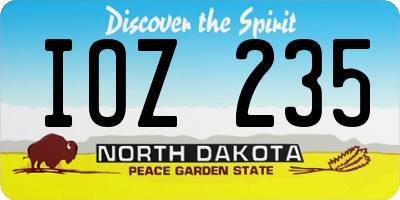 ND license plate IOZ235