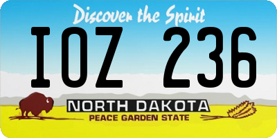 ND license plate IOZ236