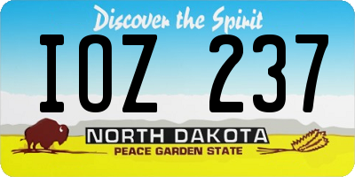 ND license plate IOZ237