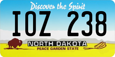 ND license plate IOZ238