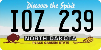 ND license plate IOZ239