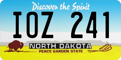 ND license plate IOZ241
