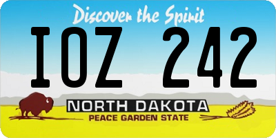 ND license plate IOZ242