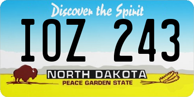 ND license plate IOZ243