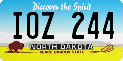ND license plate IOZ244