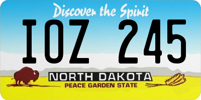 ND license plate IOZ245