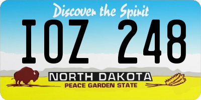 ND license plate IOZ248