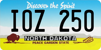 ND license plate IOZ250