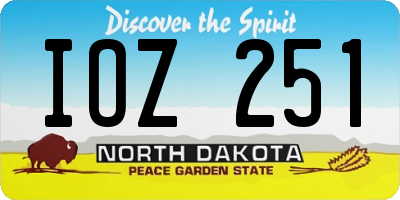 ND license plate IOZ251