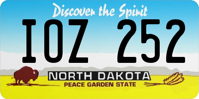 ND license plate IOZ252