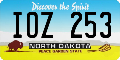 ND license plate IOZ253