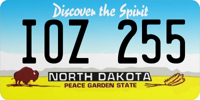 ND license plate IOZ255