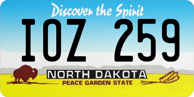 ND license plate IOZ259