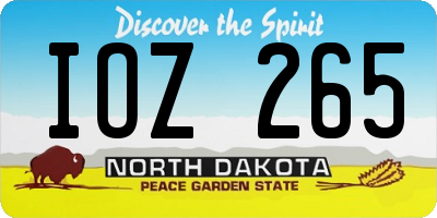 ND license plate IOZ265