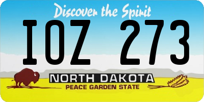 ND license plate IOZ273