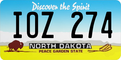 ND license plate IOZ274