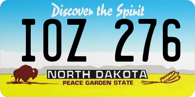 ND license plate IOZ276