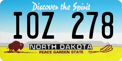 ND license plate IOZ278