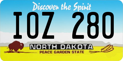 ND license plate IOZ280