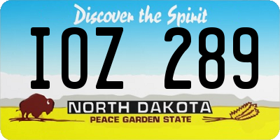 ND license plate IOZ289