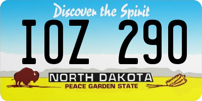 ND license plate IOZ290