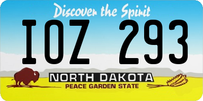 ND license plate IOZ293