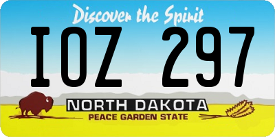 ND license plate IOZ297