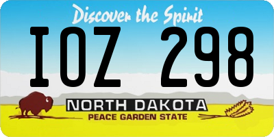 ND license plate IOZ298