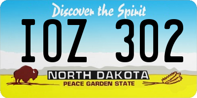 ND license plate IOZ302