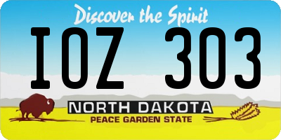ND license plate IOZ303