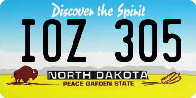 ND license plate IOZ305