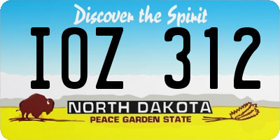 ND license plate IOZ312