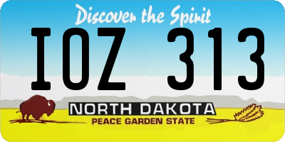 ND license plate IOZ313