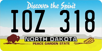 ND license plate IOZ318